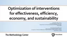 Optimization of interventions for effectiveness, efficiency, economy, and sustainability