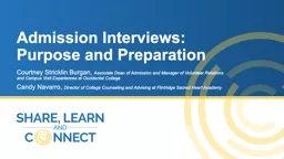 Admission Interviews: Purpose and Preparation
