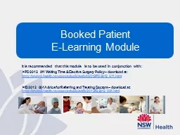 Booked Patient E-Learning