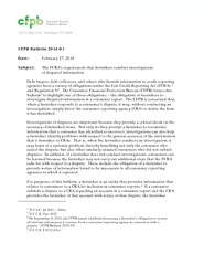 CFPB Bulletin 201Date:February , 2014Subject:The FCRA’srequiremen