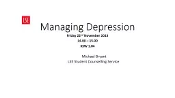 Managing Depression Friday 22