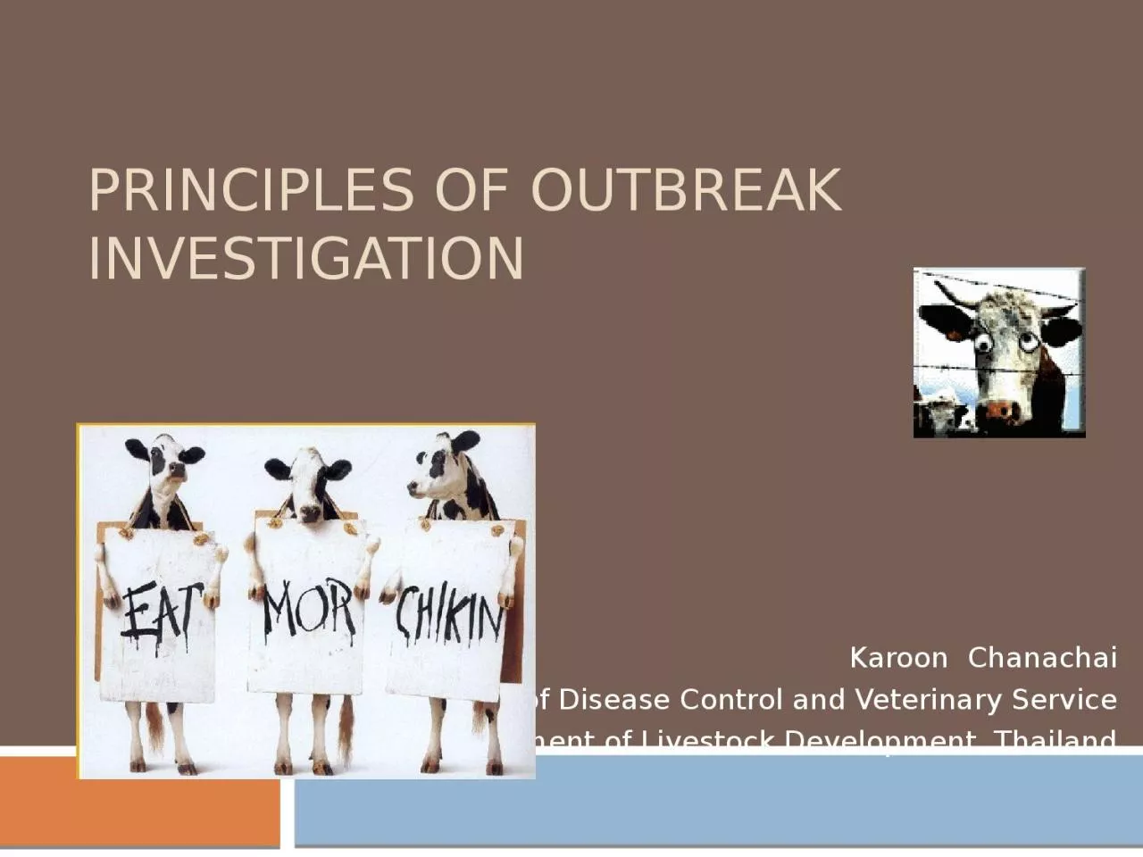 Principles of Outbreak  invEstigation