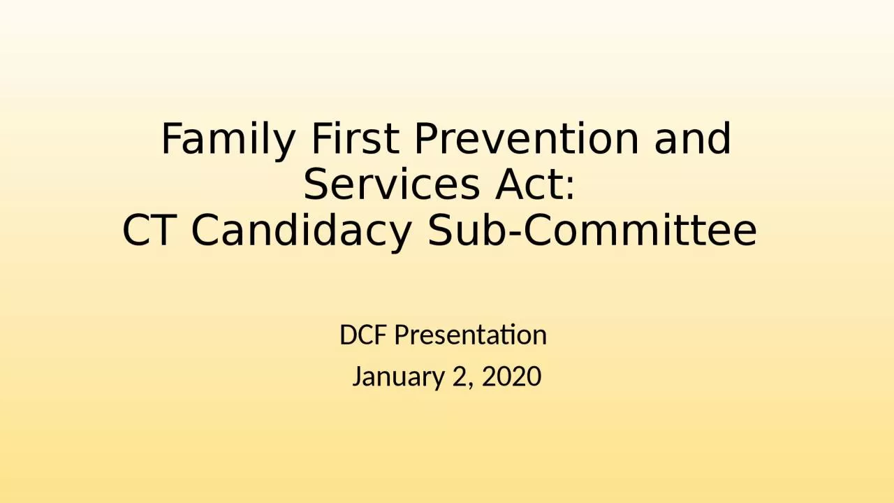 Family First Prevention and Services Act: