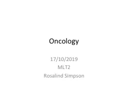 Oncology 17/10/2019 MLT2