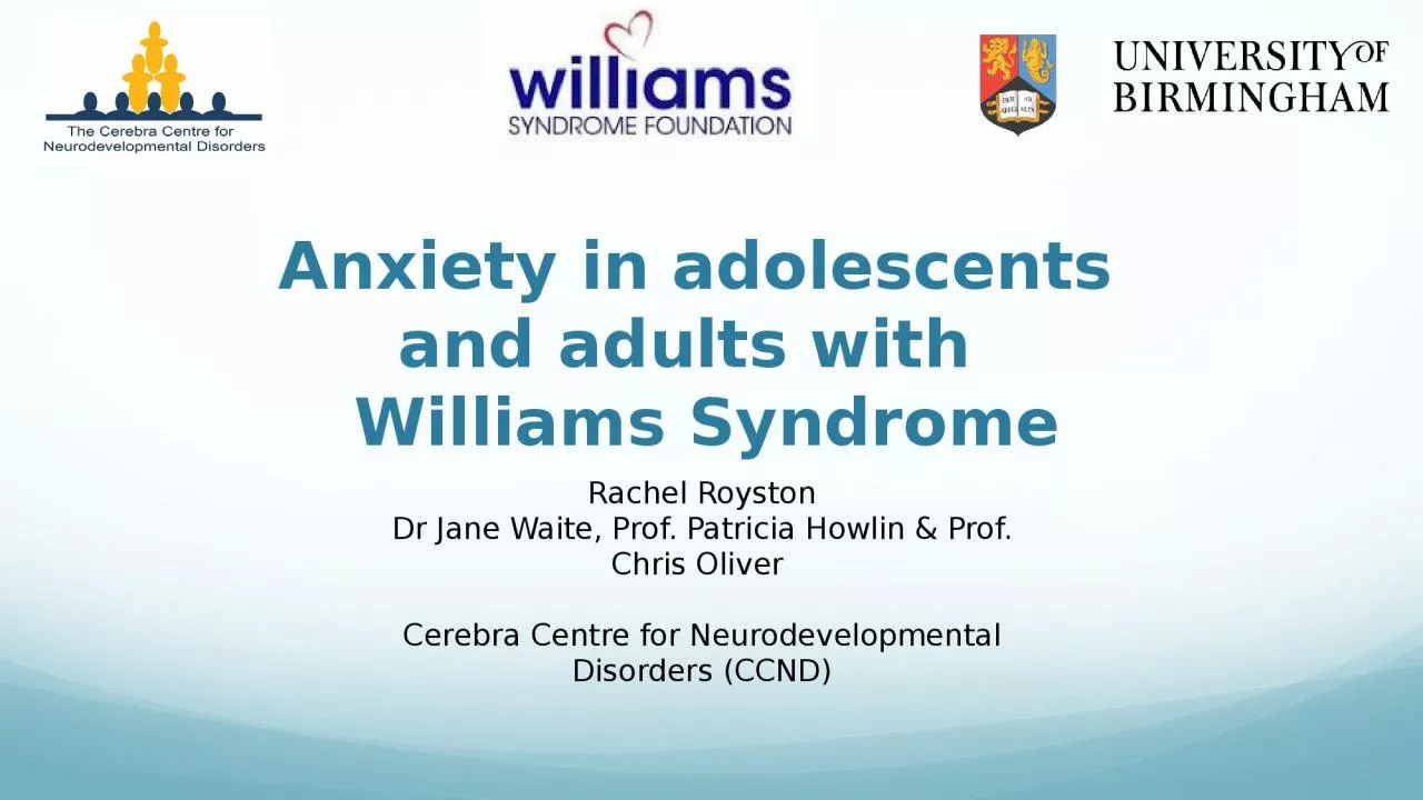 Anxiety in adolescents and adults with