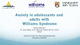 Anxiety in adolescents and adults with