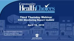 Third Thursday Webinar CHC Monitoring Report Update