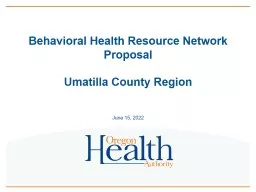 Behavioral Health Resource Network Proposal