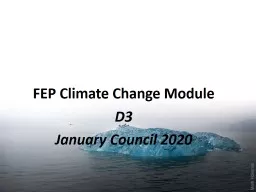FEP Climate Change Module