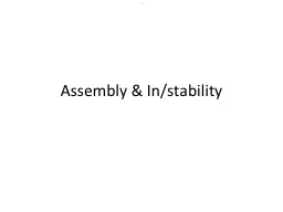 Assembly &  In/stability