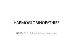 HAEMOGLOBINOPATHIES OLASINDE Y.T