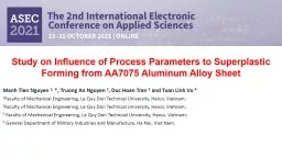 Study on Influence of Process Parameters to Superplastic Forming from AA7075 Aluminum