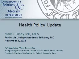 Health Policy Update Mark T.
