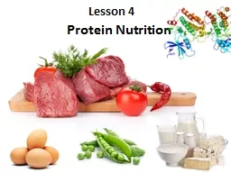 Lesson 4 Protein Nutrition