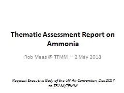 Thematic  Assessment Report on Ammonia