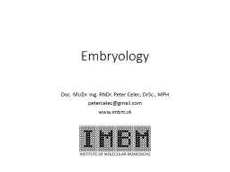 Embryology Doc. MUDr. Ing. RNDr. Peter Celec, DrSc., MPH