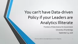 You can't have Data-driven Policy if your Leaders are Analytics Illiterate