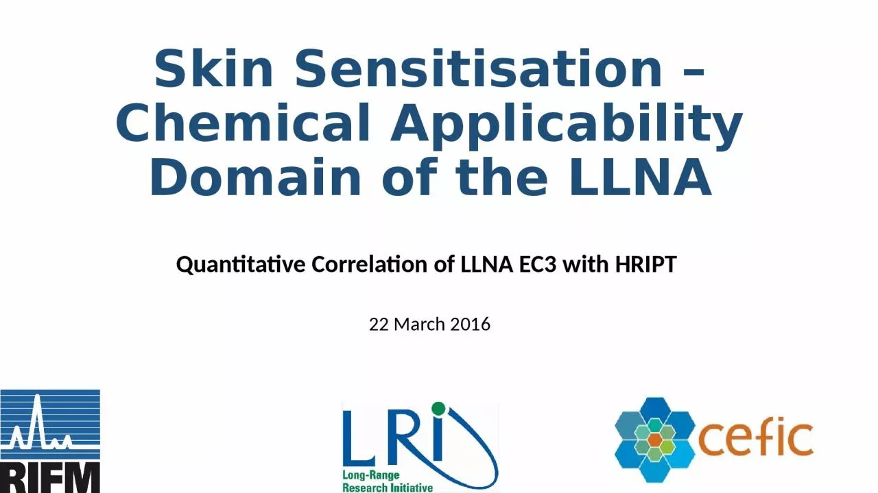 Skin Sensitisation – Chemical Applicability Domain of the LLNA