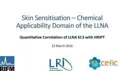 Skin Sensitisation – Chemical Applicability Domain of the LLNA