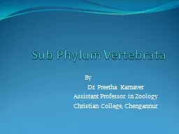 Sub Phylum  Vertebrata By