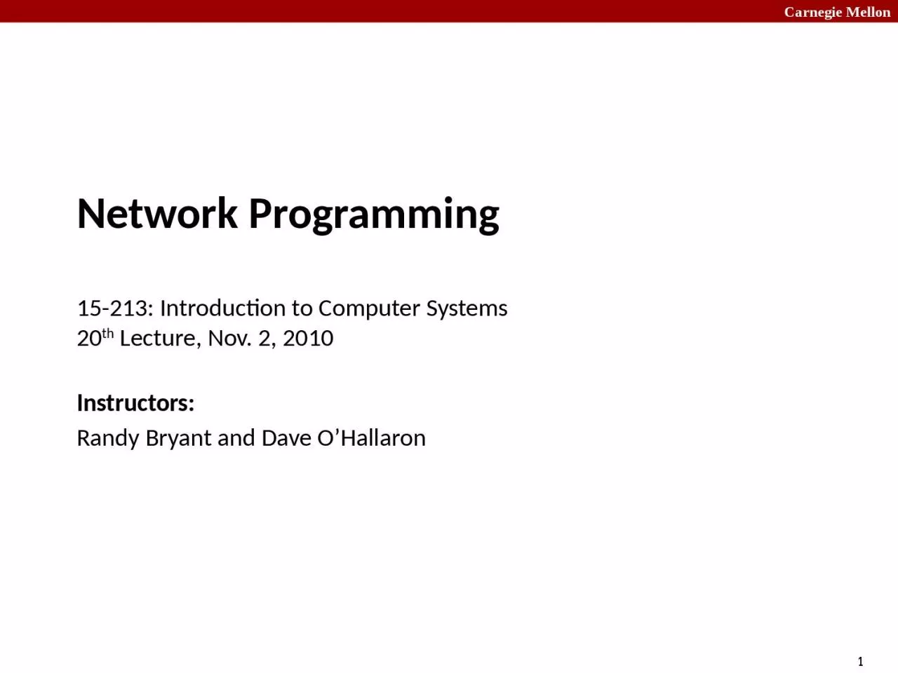 Network  Programming 15-