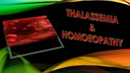 THALASSEMIA & HOMOEOPATHY