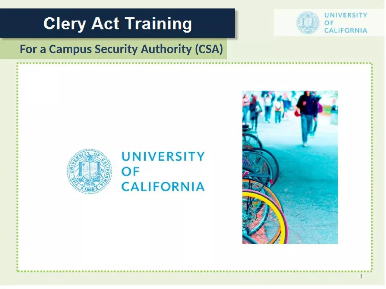 PPT-For a Campus Security Authority (CSA)