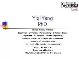 Yiqi Yang PhD Charles Bessey Professor
