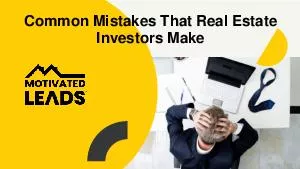 5 Common Mistakes Real Estate Investors Must Avoid