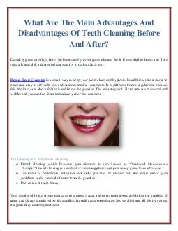 What Are The Main Advantages And Disadvantages Of Teeth Cleaning Before And After?