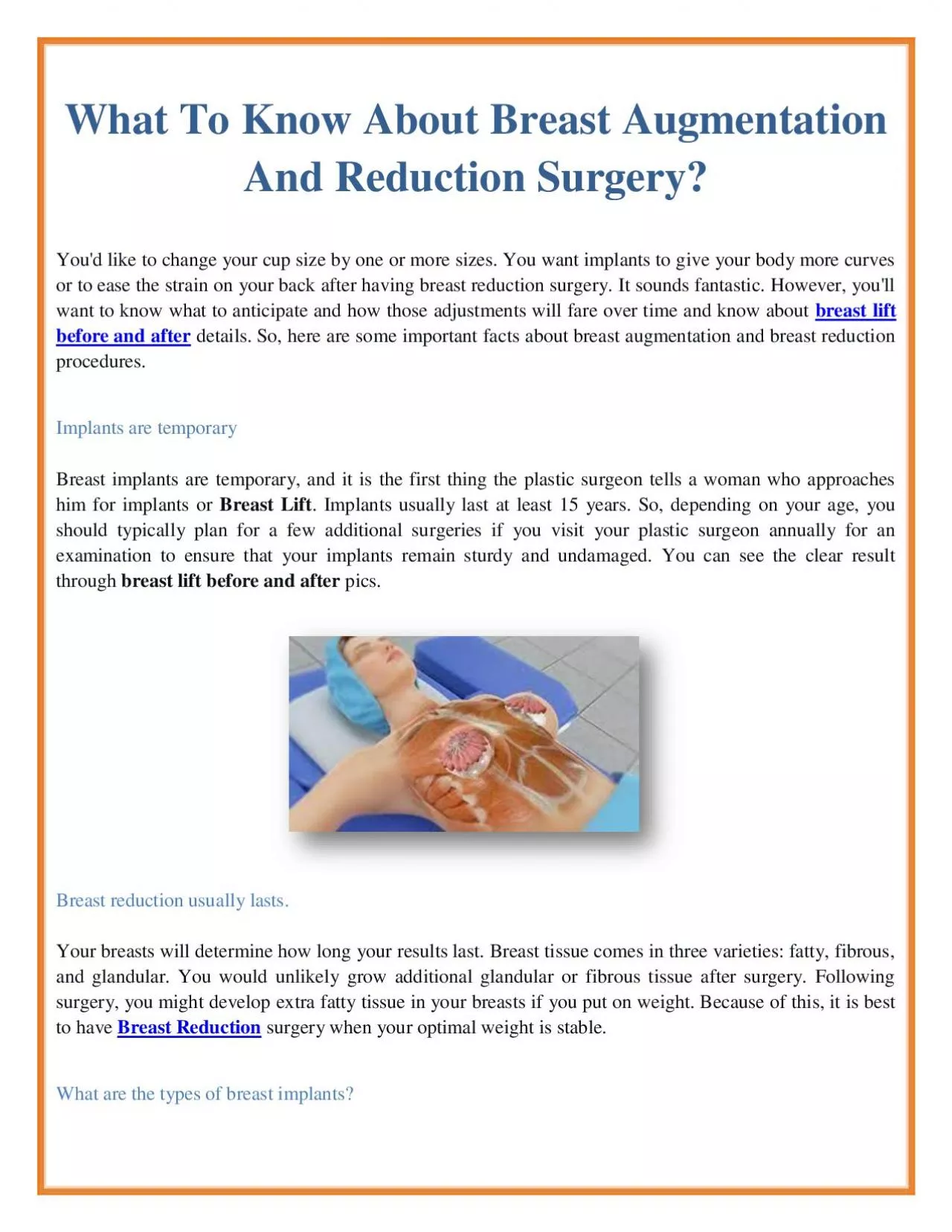 What To Know About Breast Augmentation And Reduction Surgery?