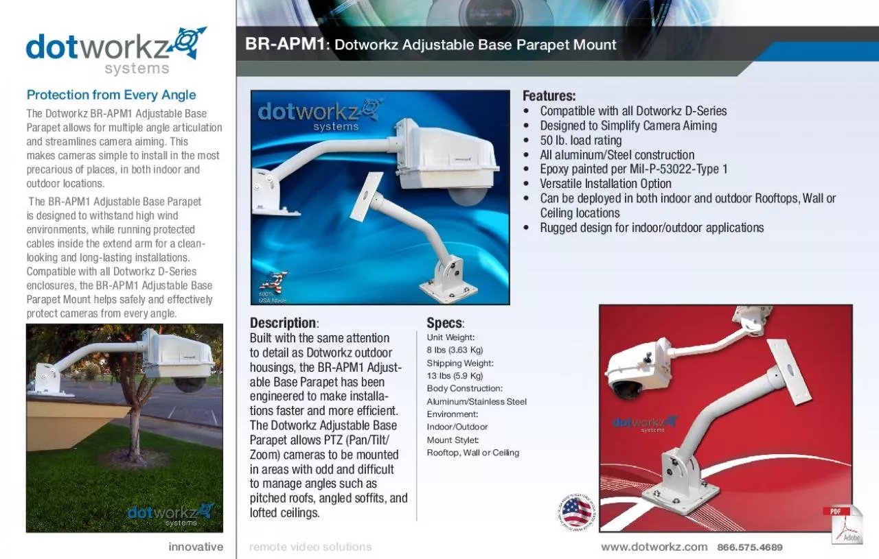 PDF-Dotworkz Adjustable Base Parapet Mount