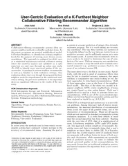 User-Centric Evaluation of a K-Furthest NeighborCollaborative Filtering Recommender Algorithm