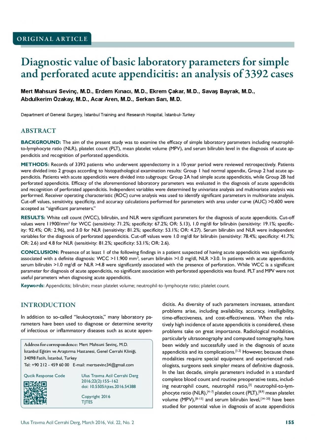 PDF-Diagnostic value of basic laboratory parameters for simple and perfora