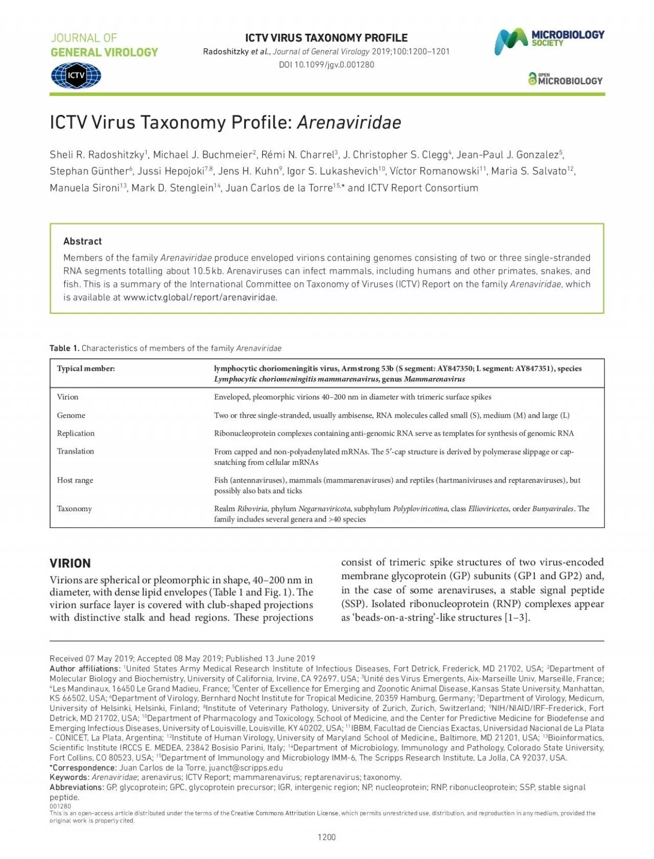 PDF-ICTV Virus Taxonomy Pro31le30ArenaviridaeSheli R31Radoshitz