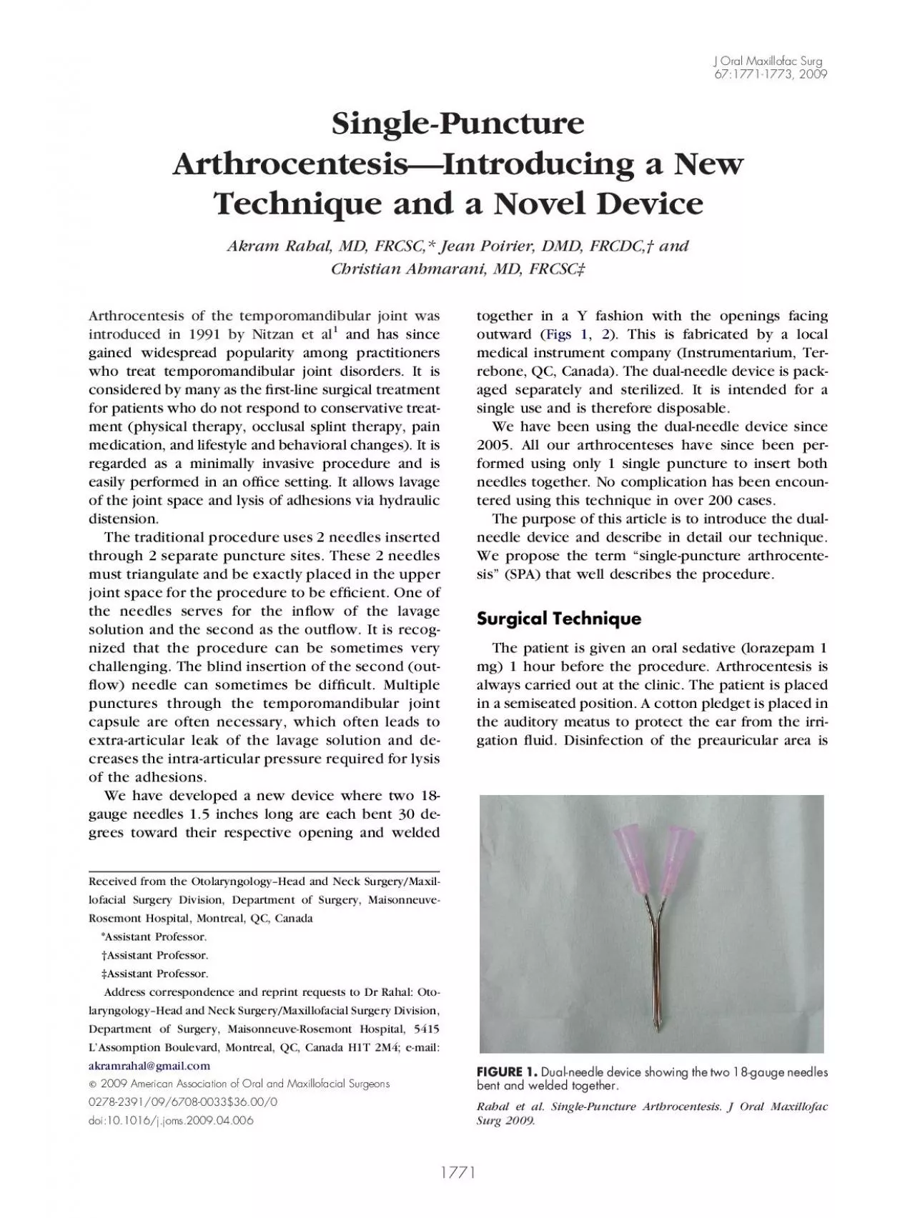 PDF-JOralMaxillofacSurg67177117732009Arthrocentesis151IntroducingaNe