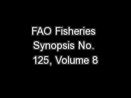FAO Fisheries Synopsis No. 125, Volume 8