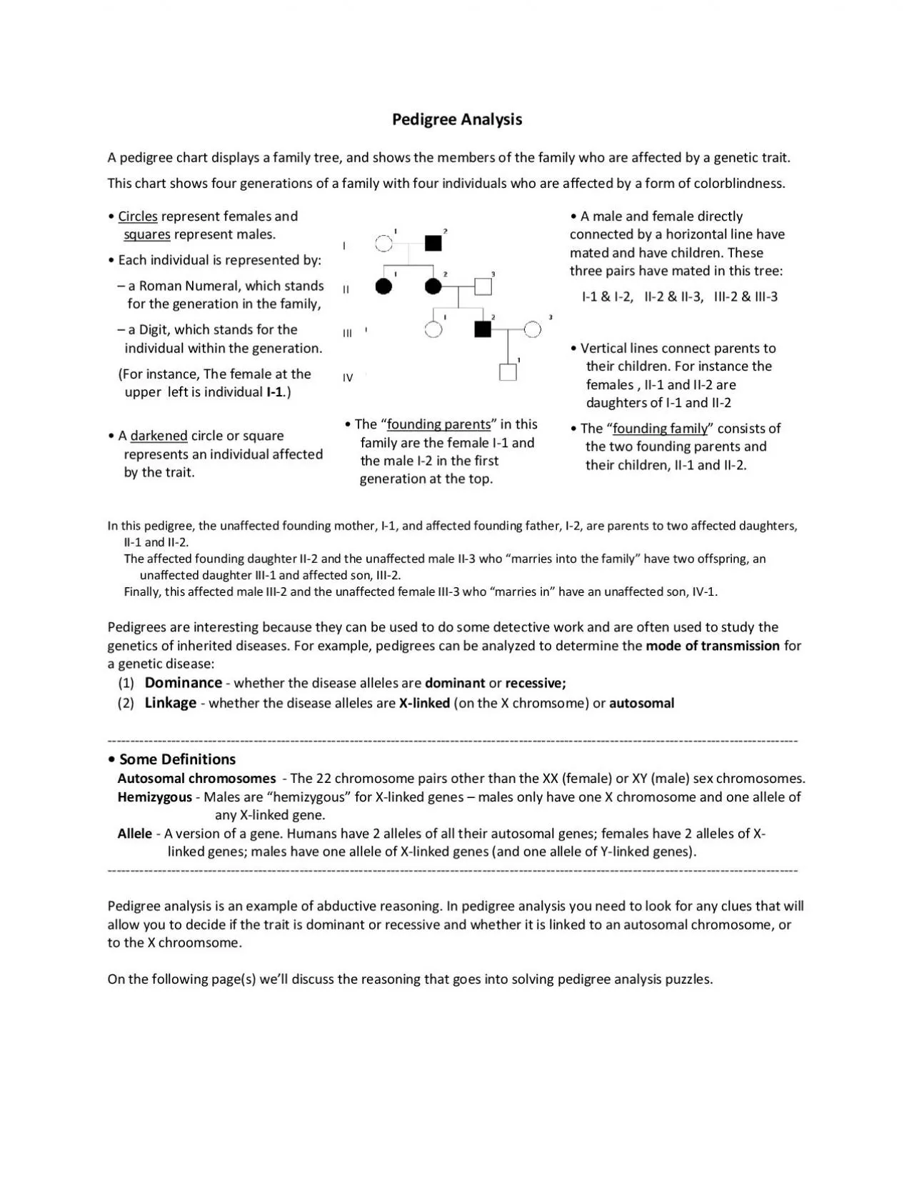 PDF-Pedigree AnalysisA pedigree chartdisplays a family tree and shows the