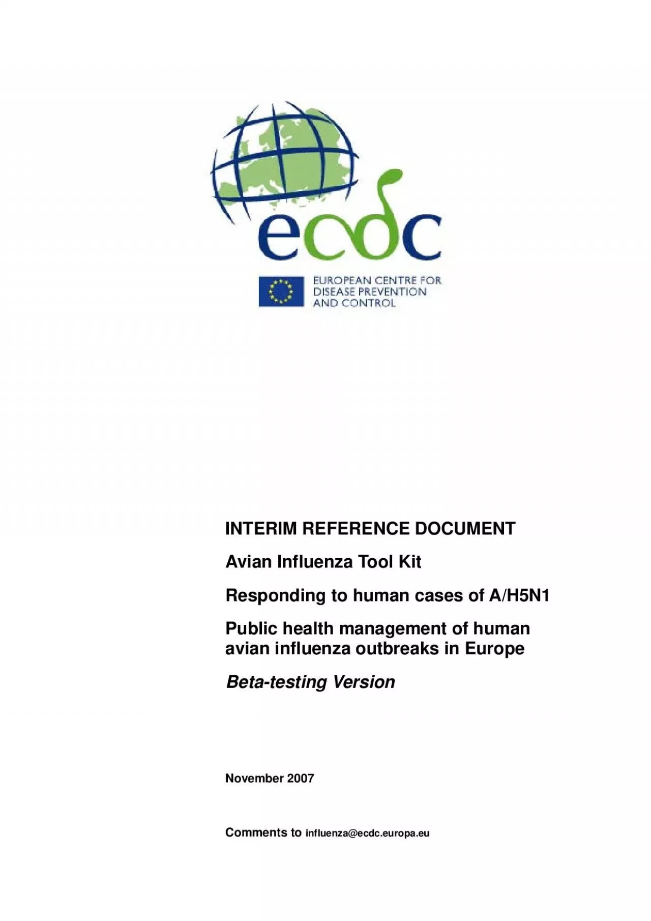 PDF-INTERIM REFERENCE DOCUMENT Avian Influenza Tool Kit Responding to huma