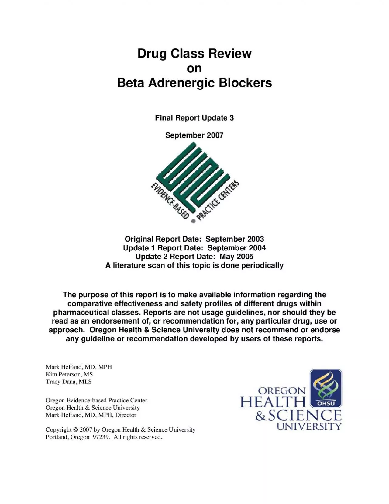 PDF-Beta Adrenergic Blockers