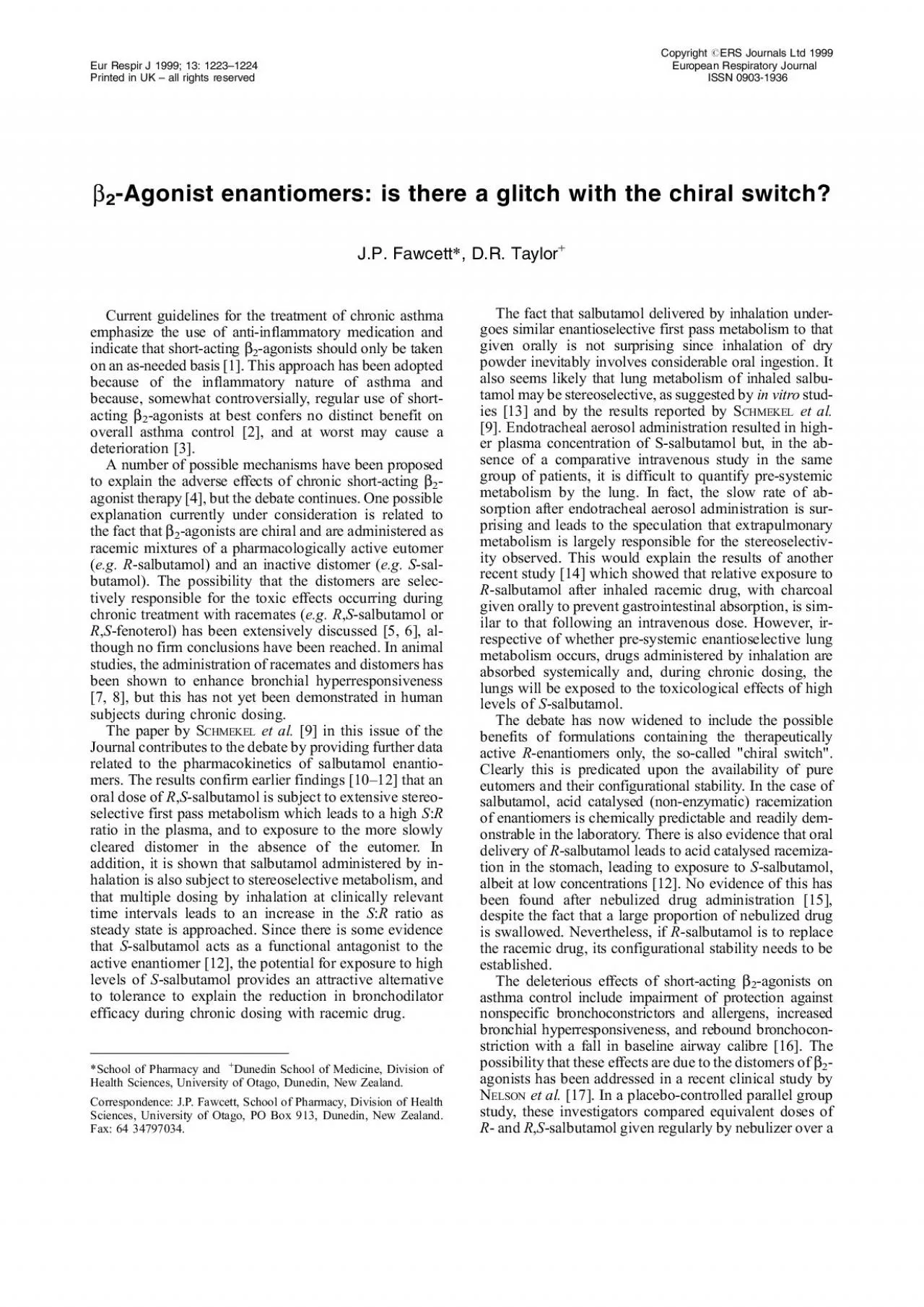 PDF-AgonistenantiomersisthereaglitchwiththechiralswitchJPFawcettDR