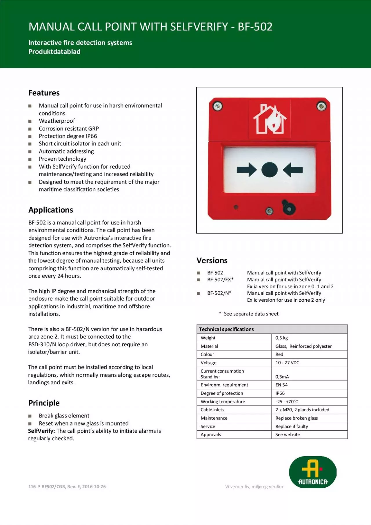 PDF-MANUAL CALL POINT WITH SELFVERIFY 502Interactive fire detectionsystems