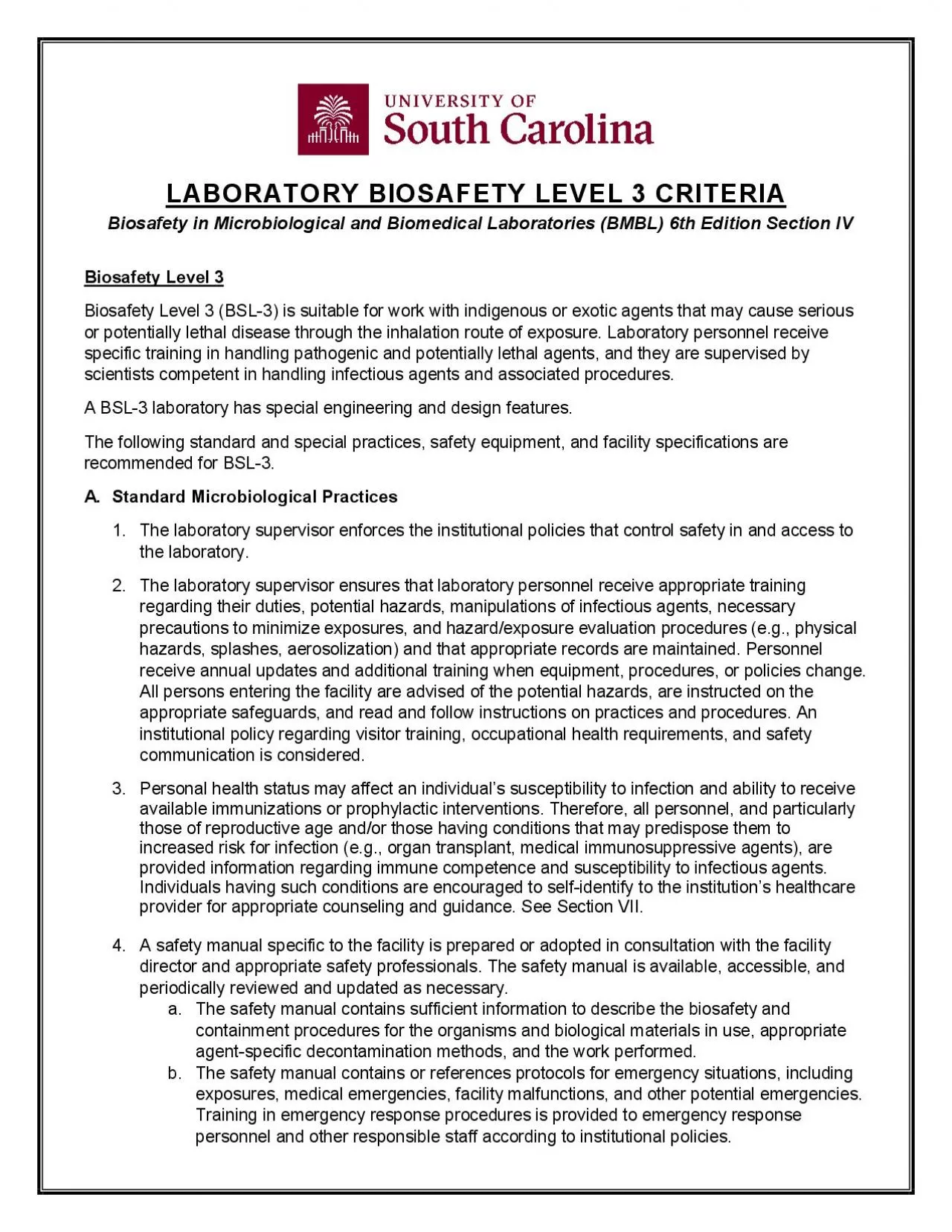 PDF-LABORATORY BIOSAFETY LEVEL CRITERIA