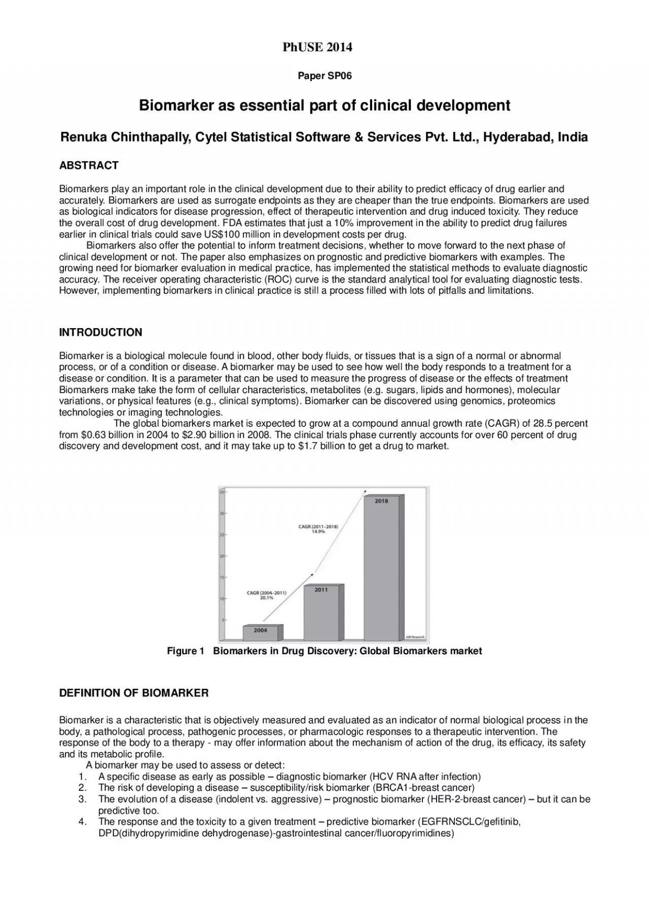 PDF-Biomarker as essential part of clinical development