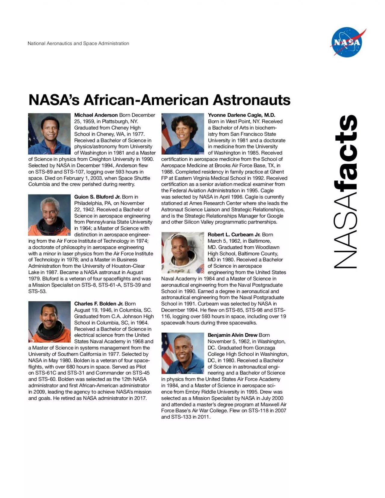 NASA146s AfricanAmerican Astronauts
