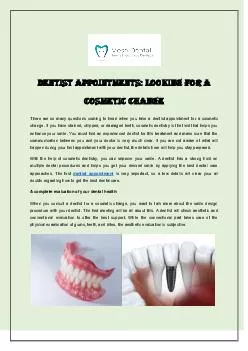 Dentist Appointments - Looking for a Cosmetic Change
