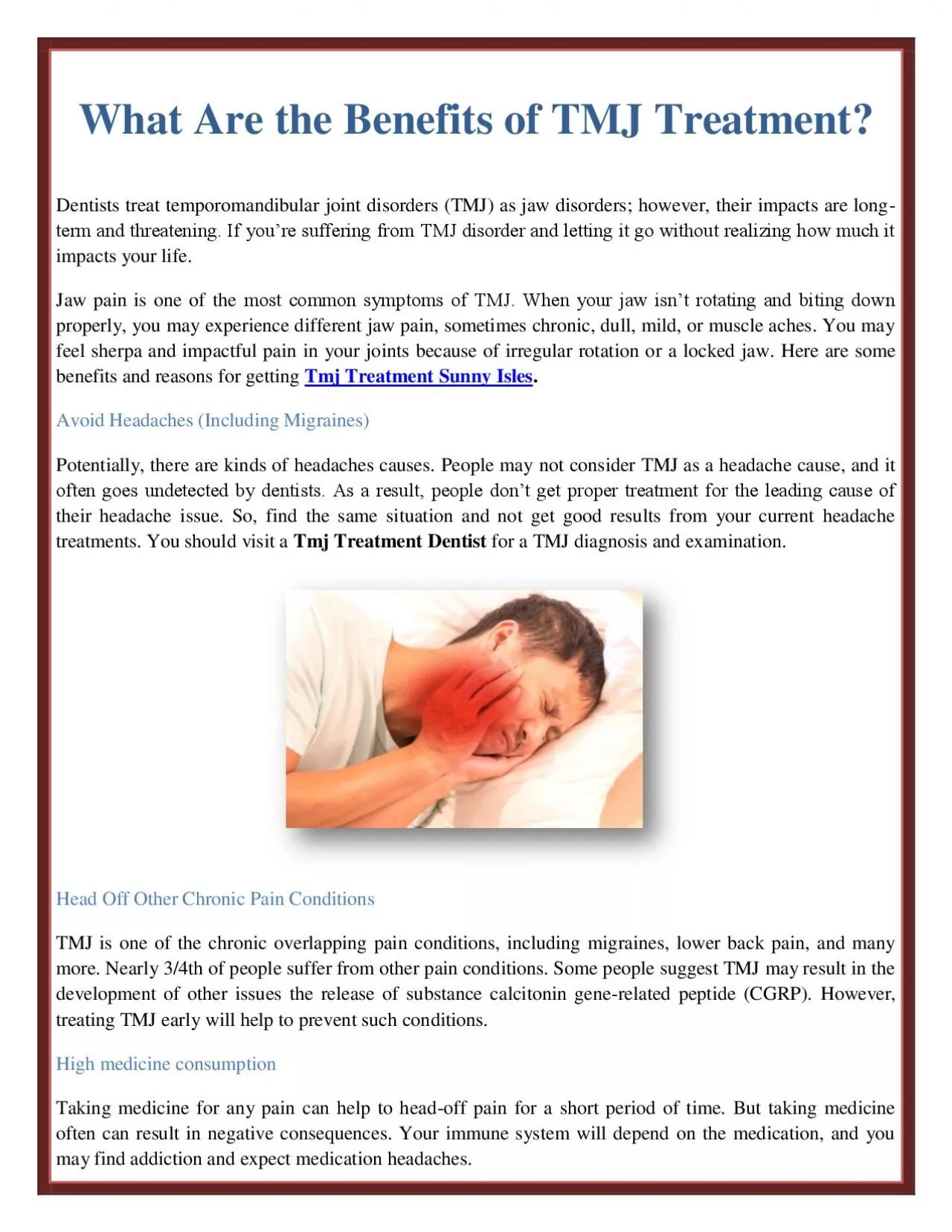What Are the Benefits of TMJ Treatment?