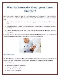 What is Obstructive Sleep apnea Apnea Disorder?