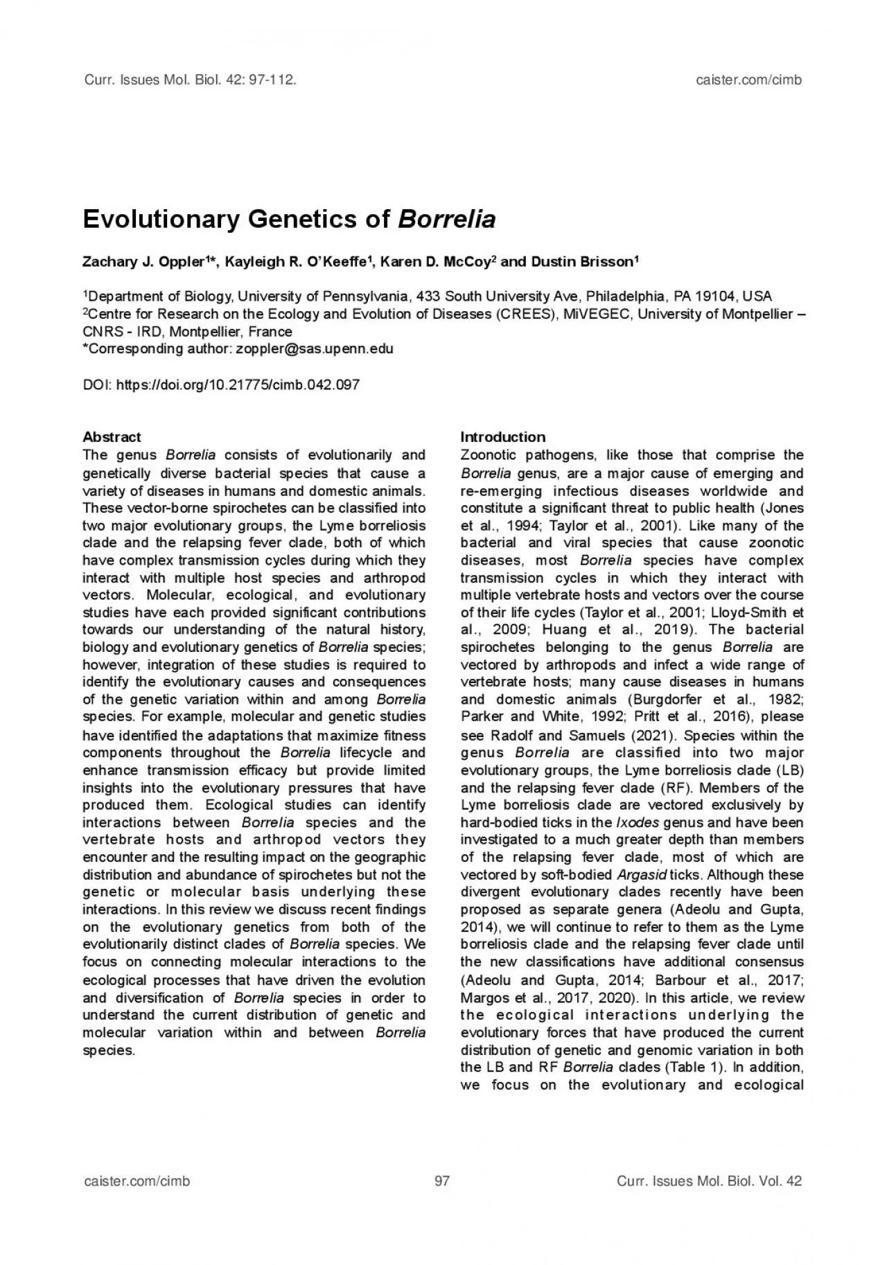 Evolutionary Genetics of