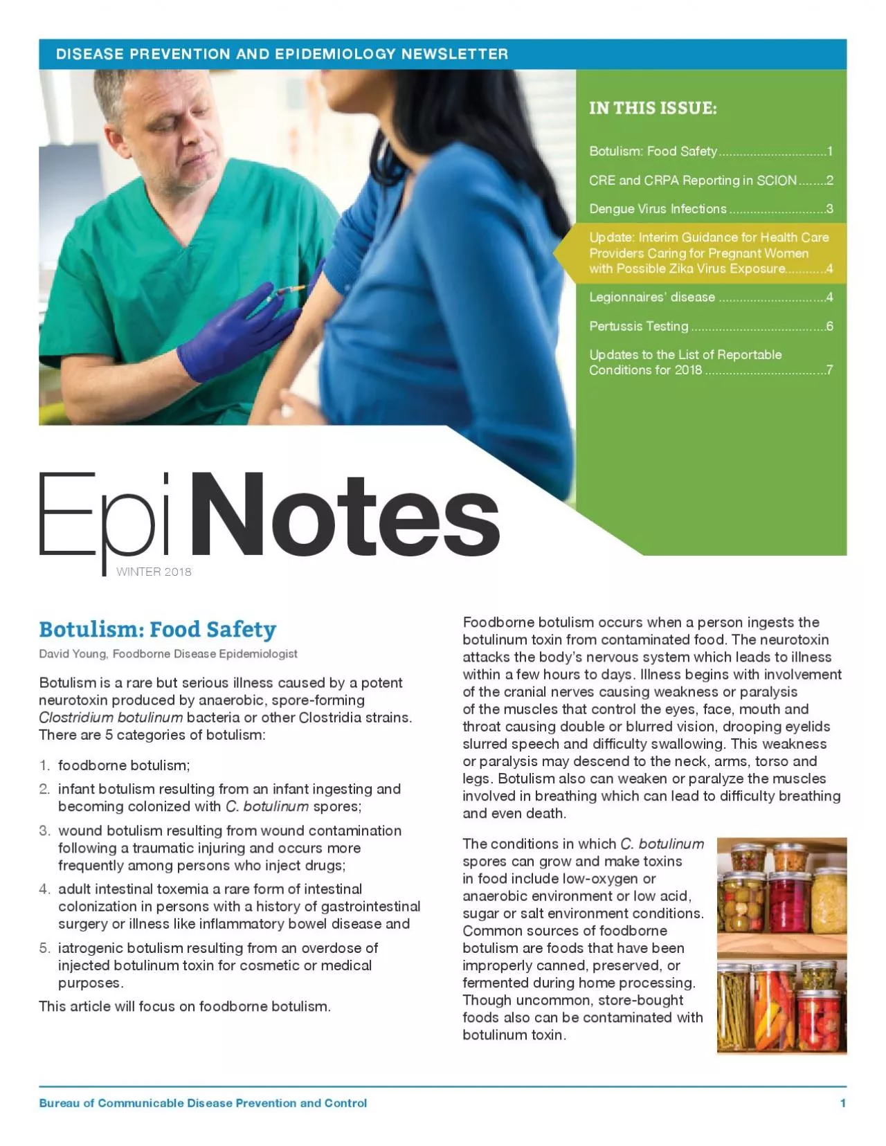 PDF-EpiNotesWINTER 2018DISEASE PREVENTION AND EPIDEMIOLOGY NEWSLETTER